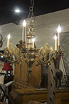 english brass six arm chandelier