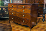georgian straight front mahogany chest of drawers with brass casters