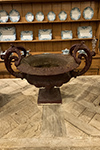 french painted iron urn