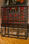 flemish ebony and red shell inlaid cabinet on stand