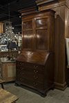 george ii mahogany bureau cabinet fitted with drawers, shelves and pigeon holes