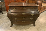 dutch oak bombe commode with shaped top