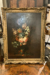 oil painting "floral" unsigned, gilt frame