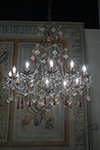 french crystal chandelier with red accent crystals