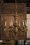 french six-arm carved giltwood chandelier