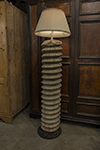 column lamp made from a french wine press screw