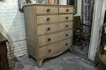 english straight front six drawer painted chest
