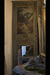 french painted trumeau mirror with gilded applique