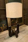 english wood press lamp