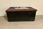 american ebonized wood & needlework swan box