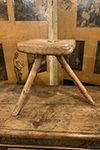 english elm primitive milking stool