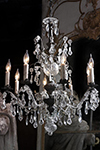 french eight arm beaded and crystal chandelier