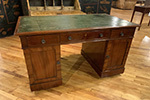 english mahogany desk w leather inset top