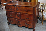 french 19th century walnut serpentine chest of drawers