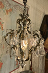 french six arm chandelier with crystal grape cluster