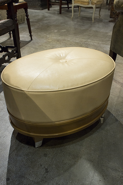Eight French Leather Ottoman (Priced Individually)