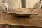 english bread bowl with metal repair straps