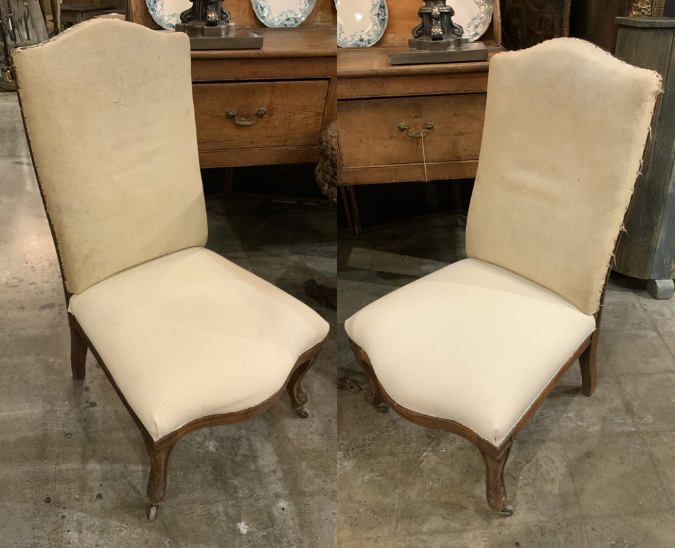 Pair of French Walnut Fireside Chairs