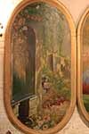 french garden mural on three panels