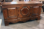 german dome top oak marquetry marriage chest / coffer