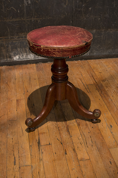 Regency Style Piano Stool with Leather Seat