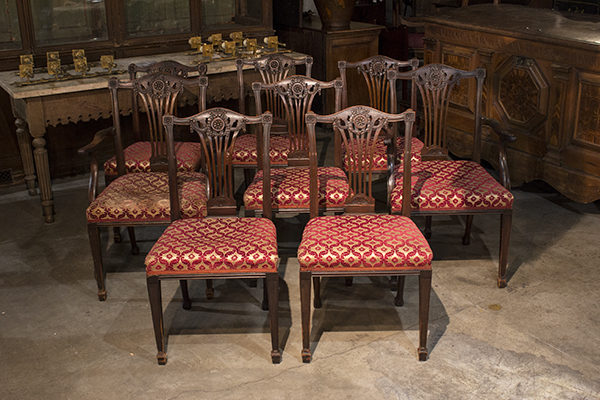 Set Of 8 Mahogany Chippendale Style Georgian Chairs