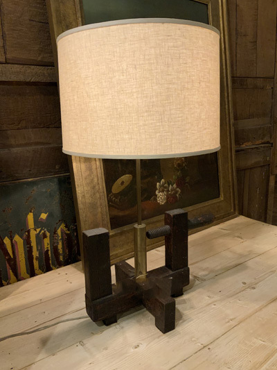English Wood Press Lamp
