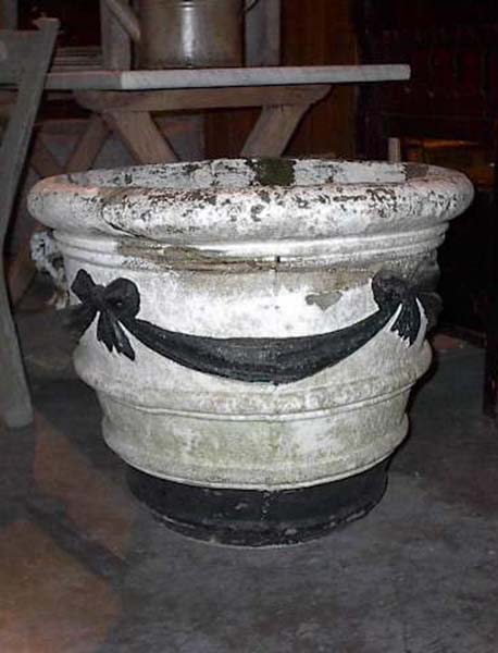 French Painted Stone Garden Planter