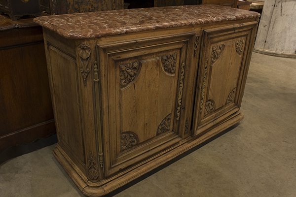 French Oak Buffet with Marble Top