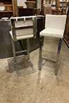art deco leather & chrome low back bar stools