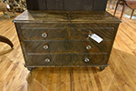 english scrumbled chest with folky art painted surface