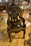 large rare 19th century carved linden wood musical chair