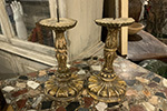 pair of circular gilt italianate candlesticks