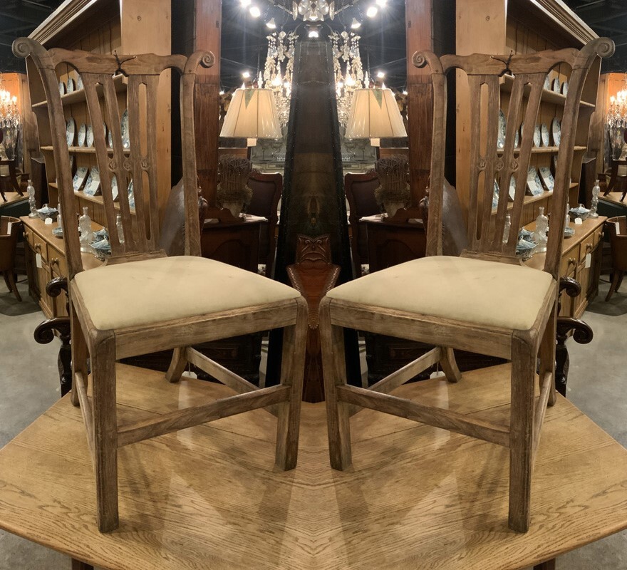 Pair of 18th Century English Faded Walnut Side Chairs